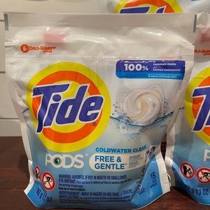 3x TIDE PODS Free and gentle